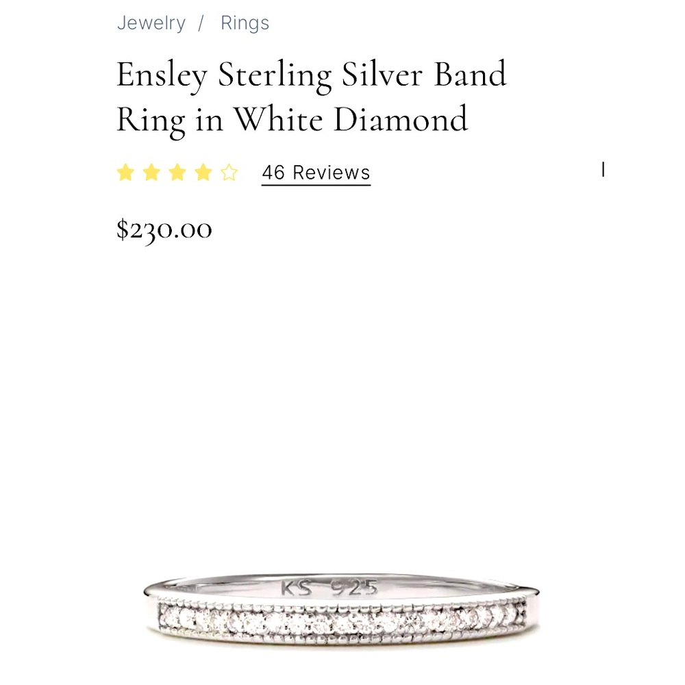 Kendra Scott Ensley diamond ring, size 6